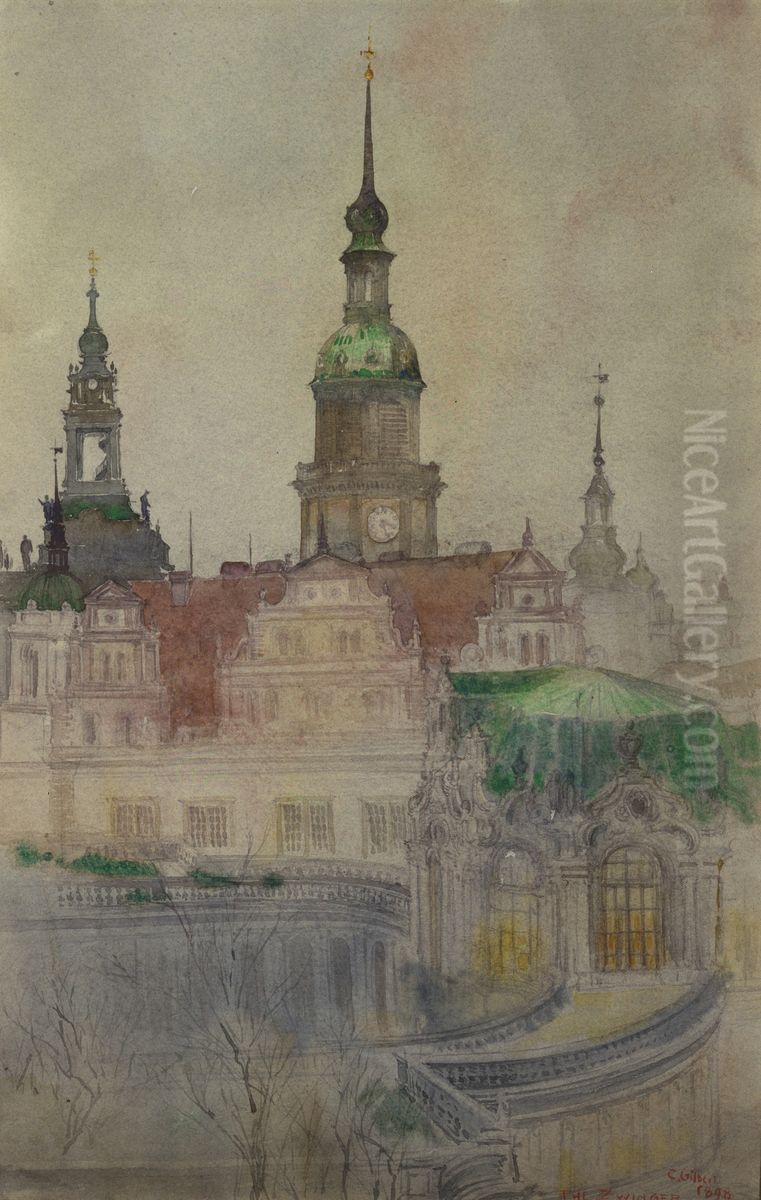 The Zwinger Towers, Dresden Oil Painting by unknown