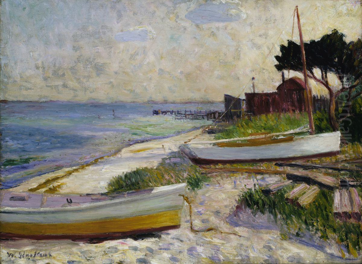 Beach Scene Oil Painting by William James Glackens