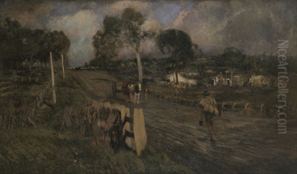 Nearing the township Oil Painting by Walter Withers