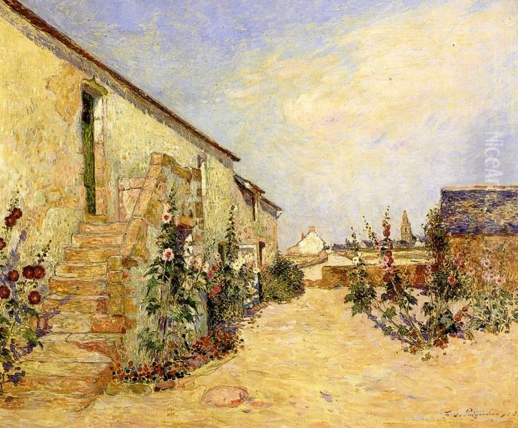 Kervaudu Garden, Climbing Roses Oil Painting by Ferdinand du Puigaudeau