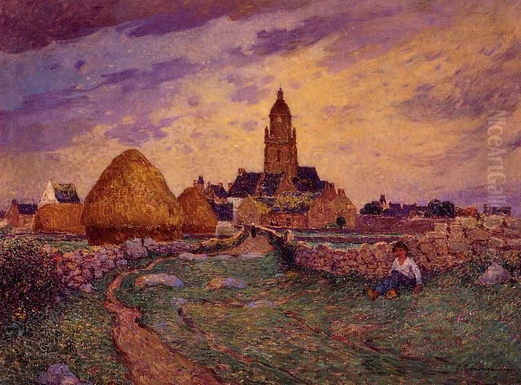 Path in Front of the Church of Croisic Oil Painting by Ferdinand du Puigaudeau