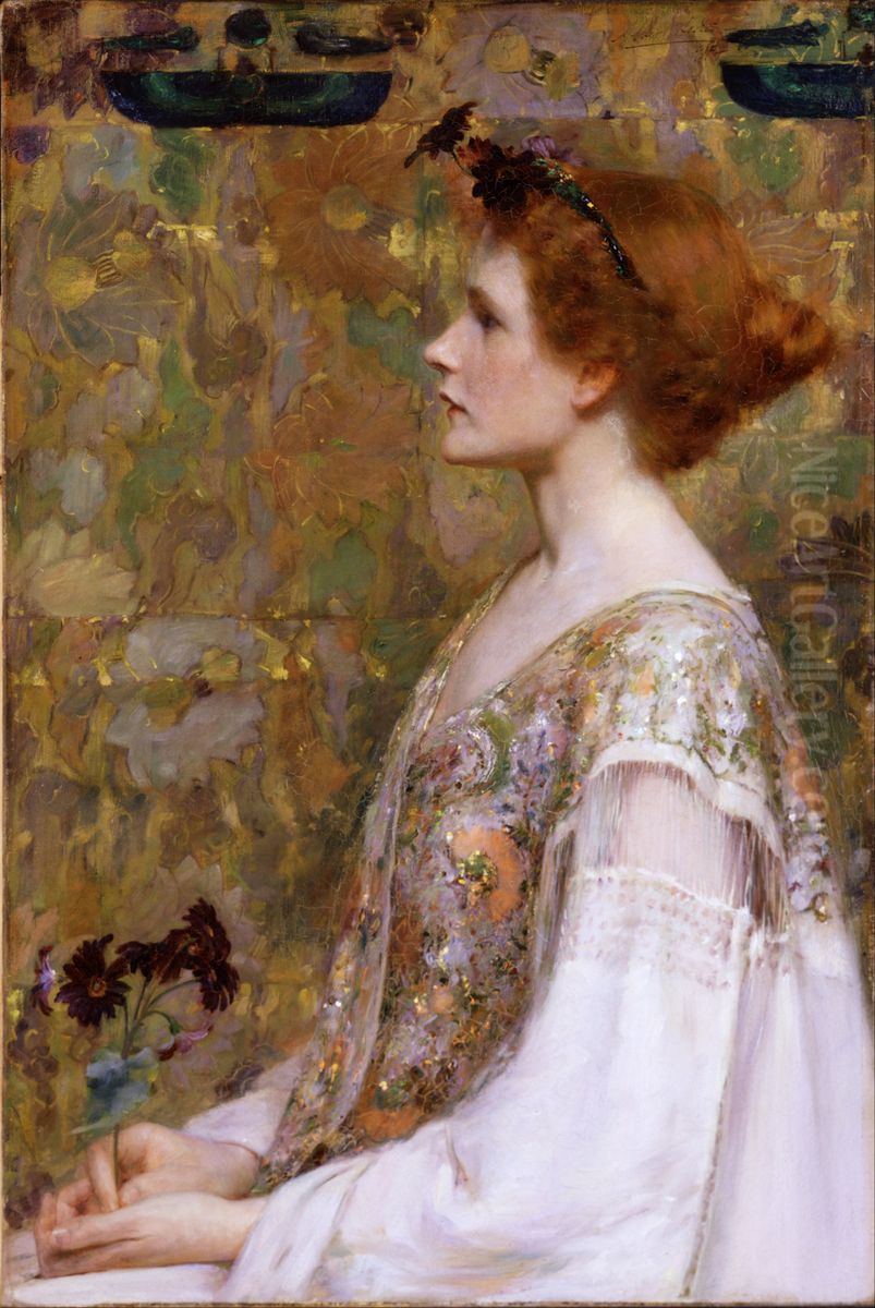 Woman with Red Hair Oil Painting by Albert Herter