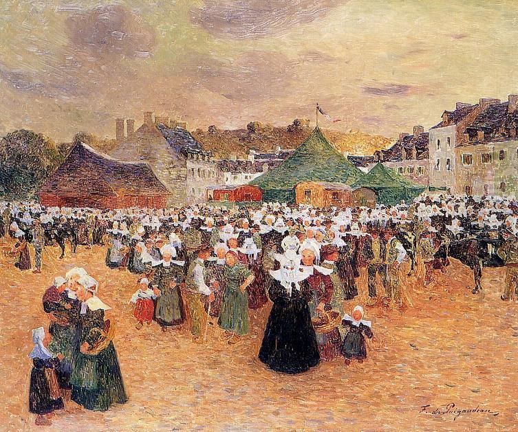 The Fair at Pont-Aven Oil Painting by Ferdinand du Puigaudeau