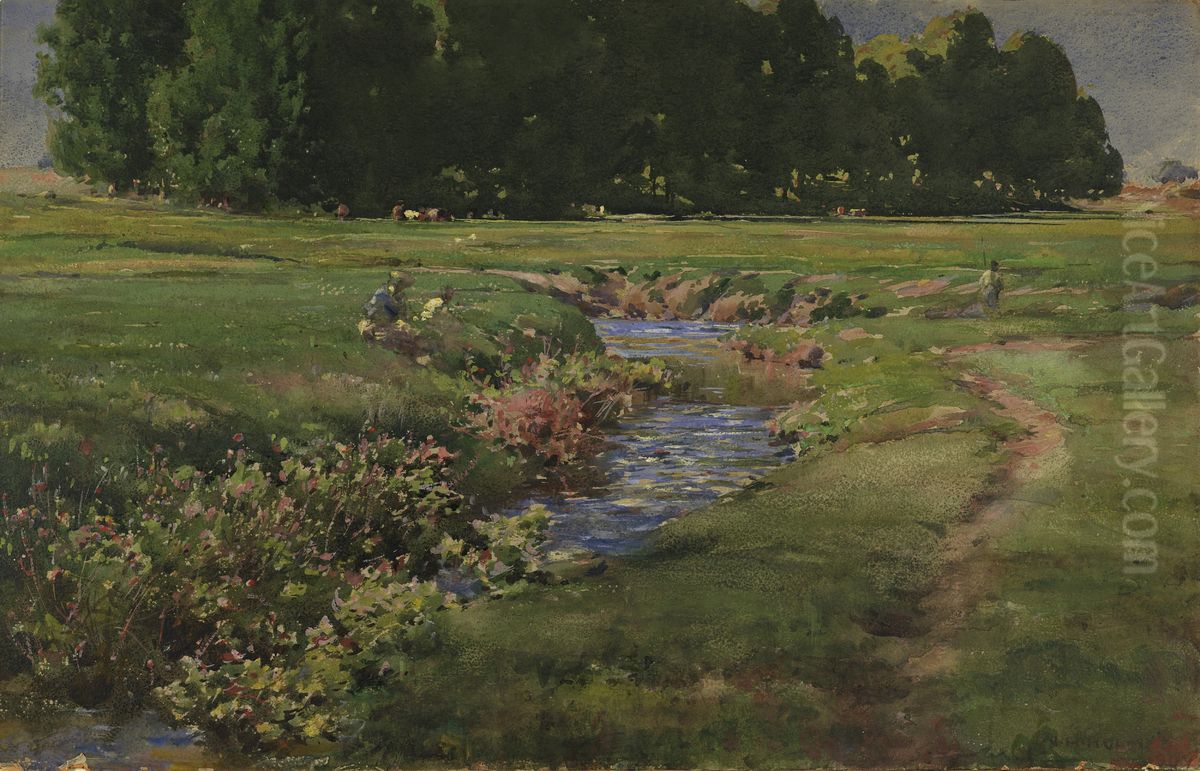 The Babbling Brook Oil Painting by William Henry Holmes