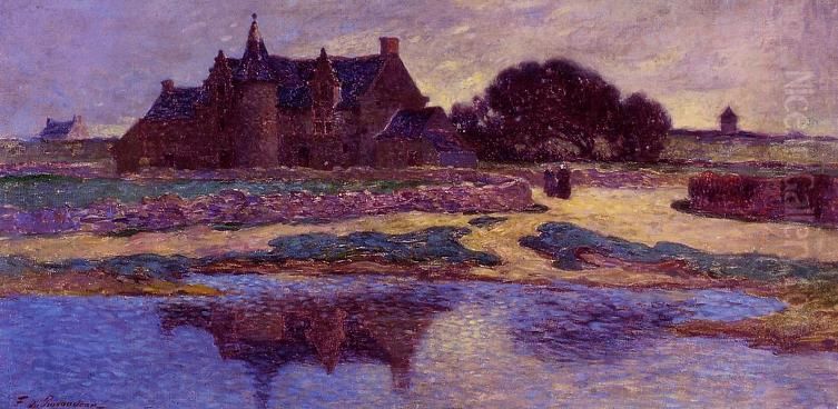 Kervaudu, View from the Marsh Oil Painting by Ferdinand du Puigaudeau