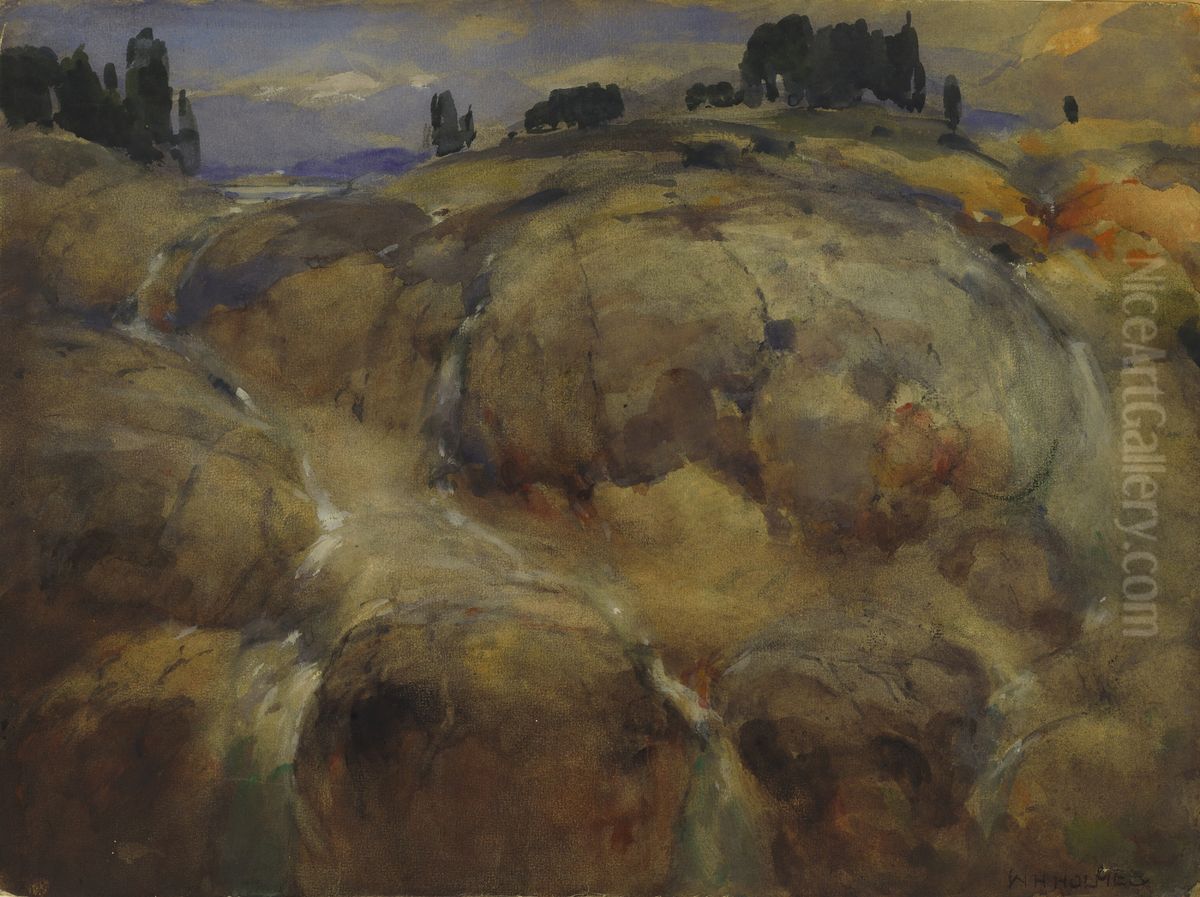 Deserted Bed of a Glacier Oil Painting by William Henry Holmes