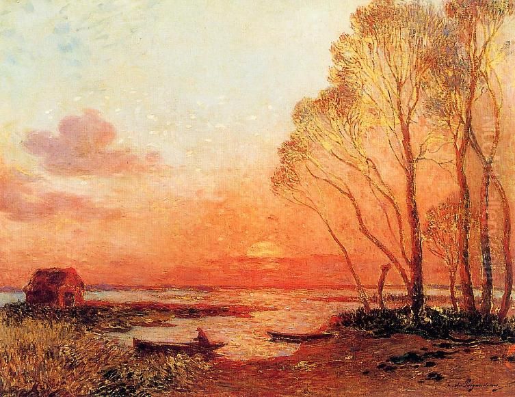 Sunset in Briere III Oil Painting by Ferdinand du Puigaudeau