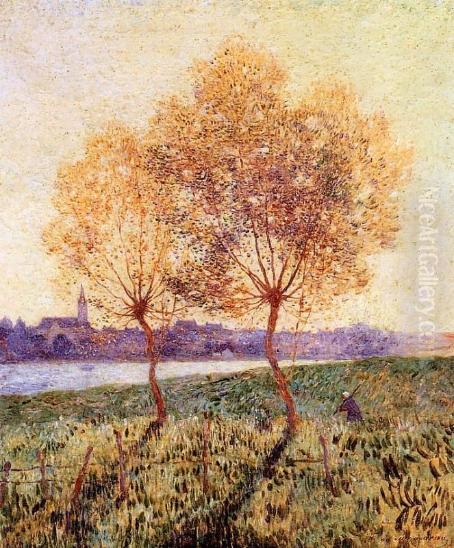 The Banks of the Loire, Basse Indre Oil Painting by Ferdinand du Puigaudeau