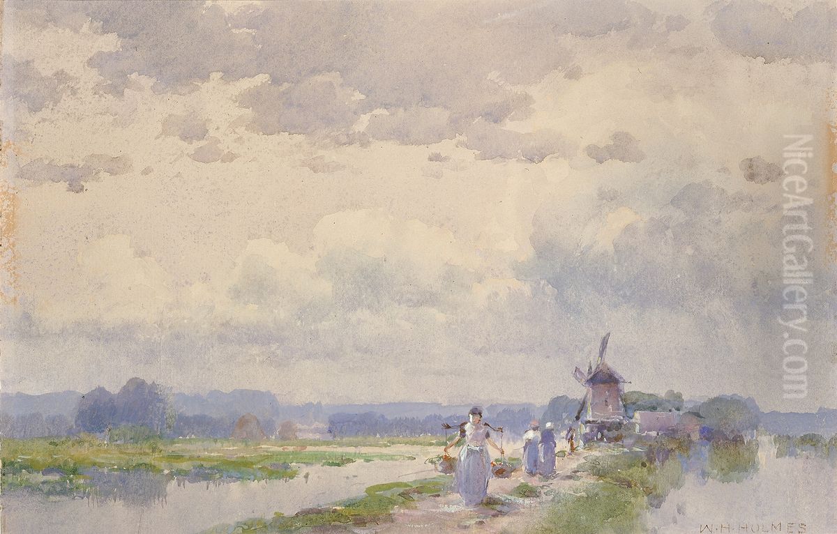 In Holland Oil Painting by William Henry Holmes