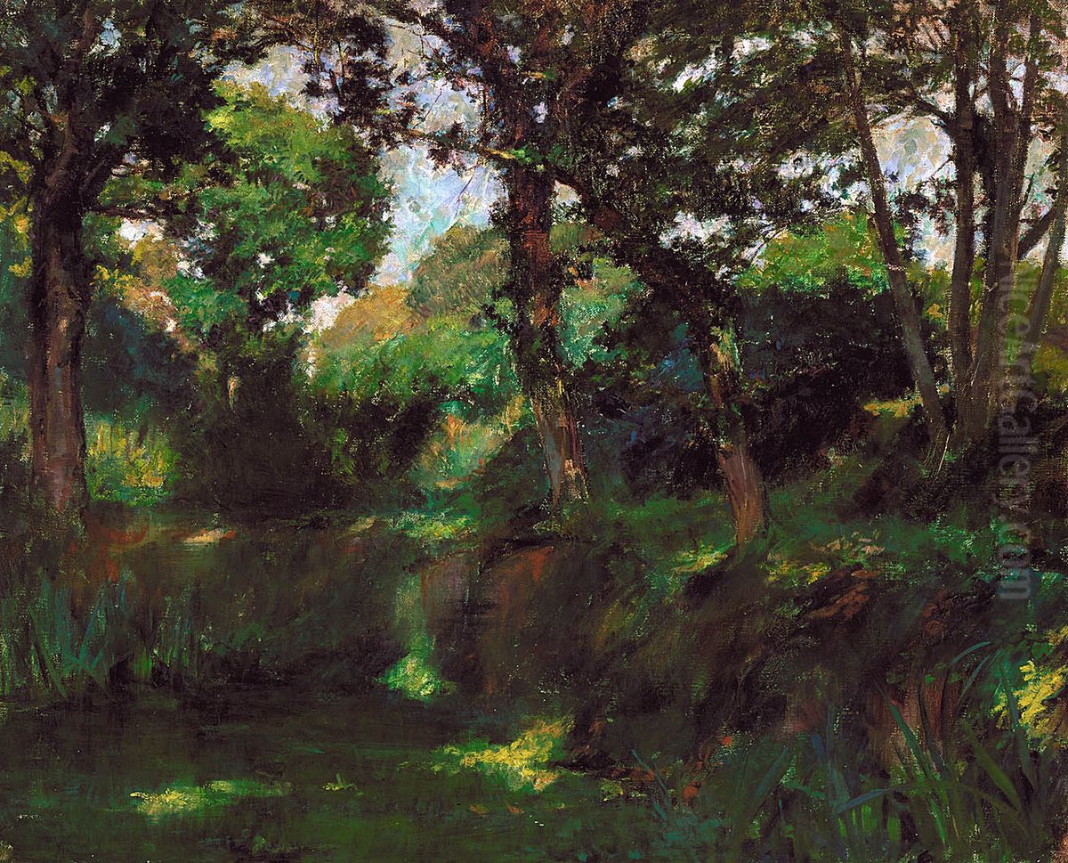 Wooded Landscape Oil Painting by Samuel Isham