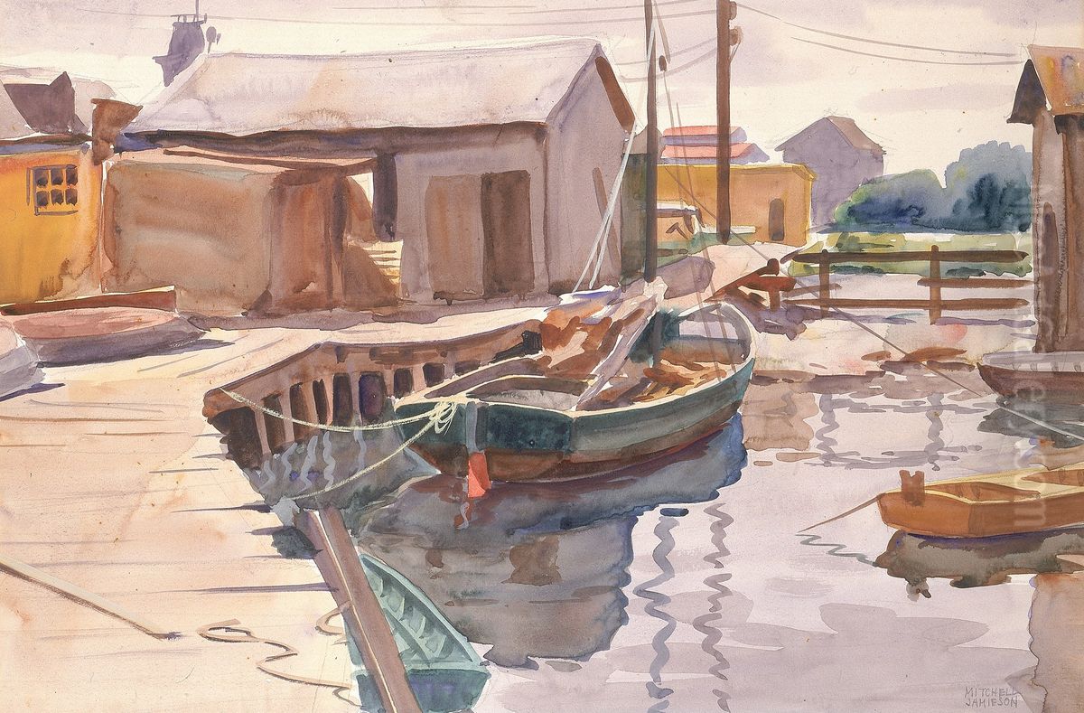 Fishing Boat Oil Painting by Mitchell Jamieson