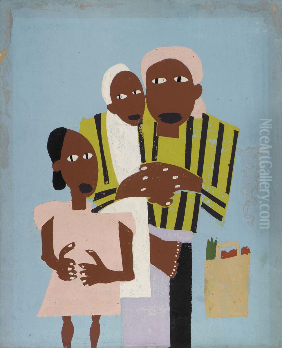 Fright Oil Painting by William H. Johnson