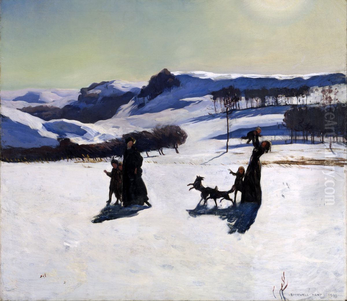 Snow Fields (Winter in the Berkshires) Oil Painting by Rockwell Kent