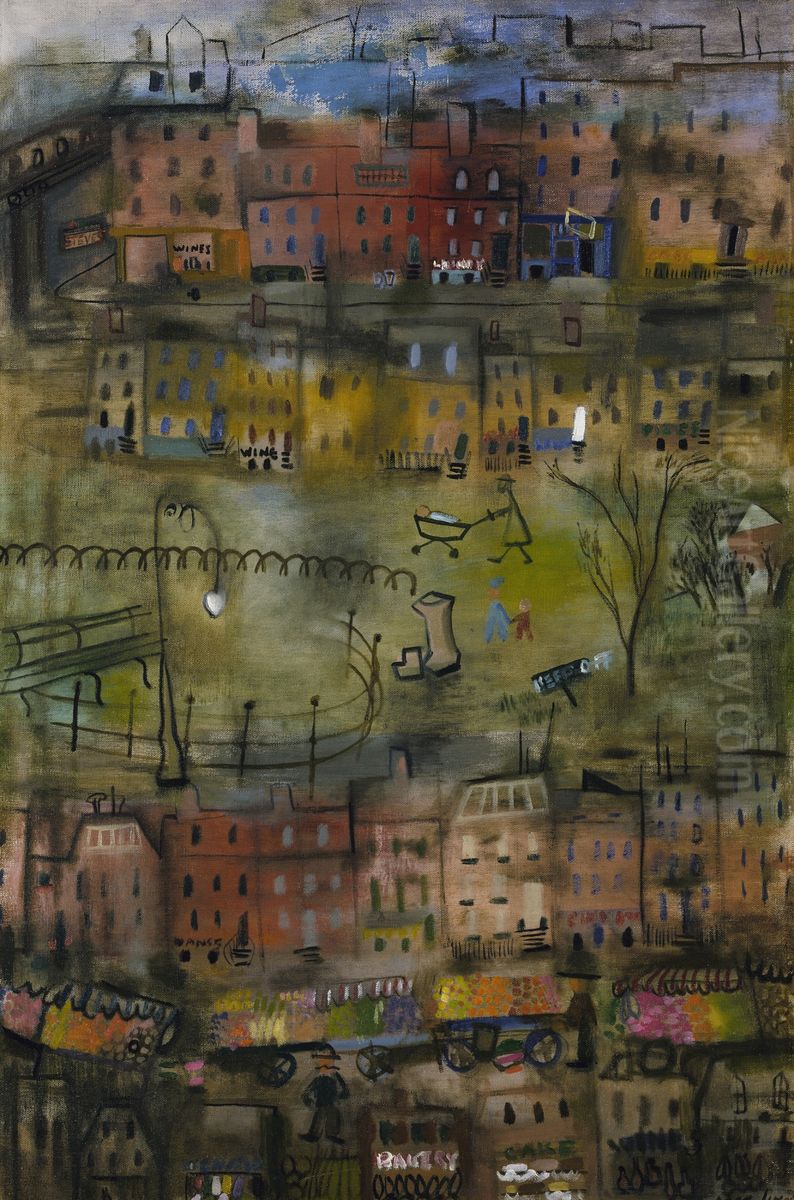 Downstairs Oil Painting by Loren Maciver