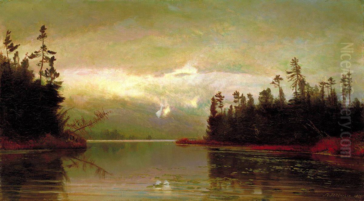 A North Woods Lake Oil Painting by Homer Dodge Martin
