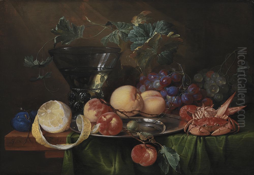 Still Life with a Roemer Oil Painting by Jan Davidsz. De Heem