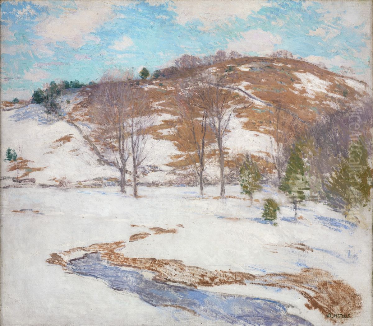 Snow in the Foothills Oil Painting by Willard Metcalf