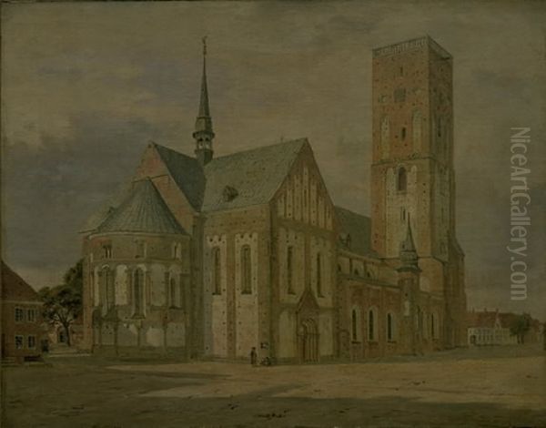 Ribe Cathedral Oil Painting by Jorgen Roed