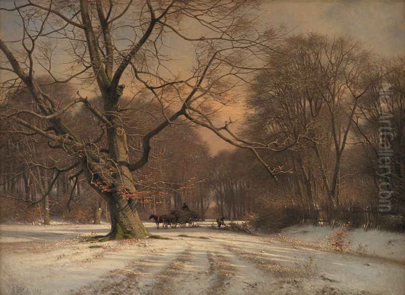 Vinterlandskab. Motiv fra Jaegersborg Dyrehave Oil Painting by Frederik Rohde