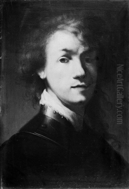 Portrait of Rembrandt with Gorget Oil Painting by Rembrandt