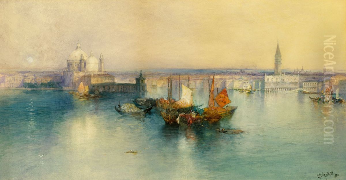 Venice from the Tower of San Giorgio Oil Painting by Thomas Moran