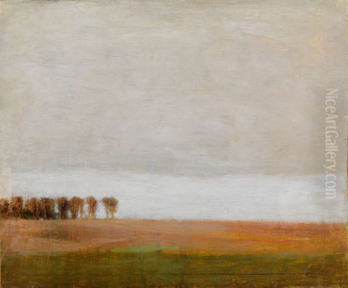 View of Jaegersborg Alle, North of Copenhagen Oil Painting by Vilhelm Hammershoi