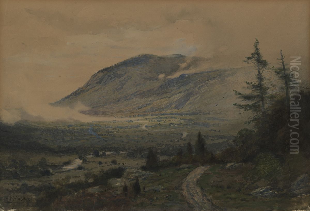 Mountain and Valley Oil Painting by James Henry Moser
