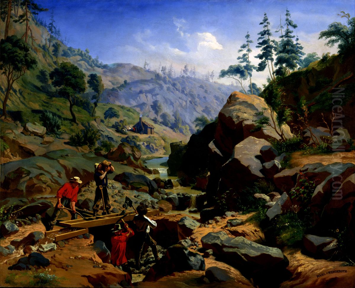 Miners in the Sierras Oil Painting by Charles Christian Nahl