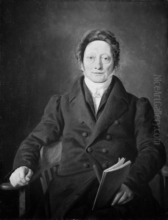 Konsistorialrad J. Ernst Wegener Oil Painting by Constantin Hansen