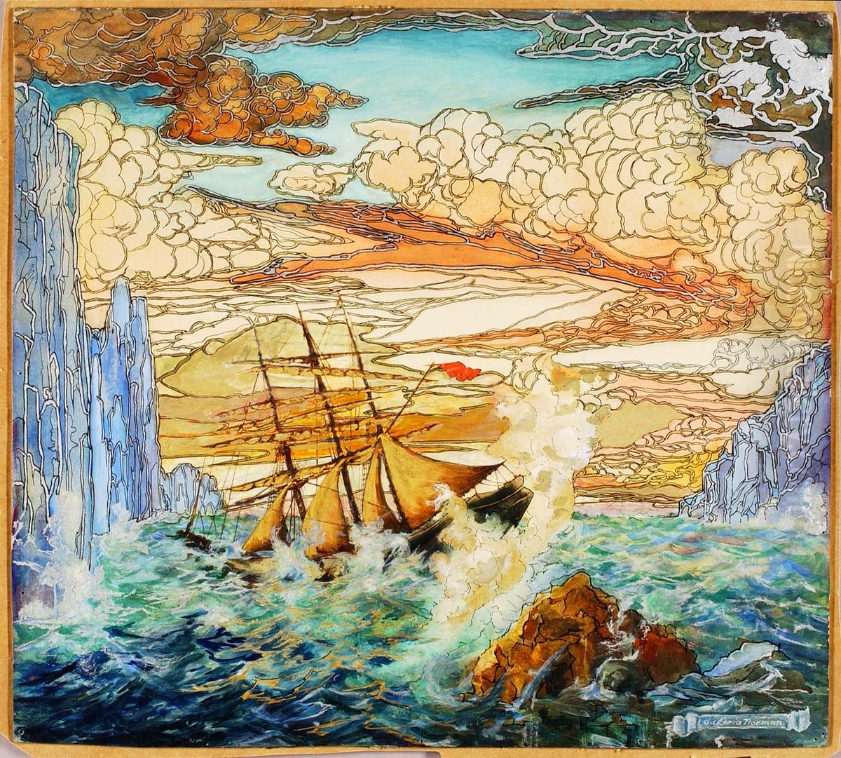 Shipwreck Oil Painting by Da Loria Norman