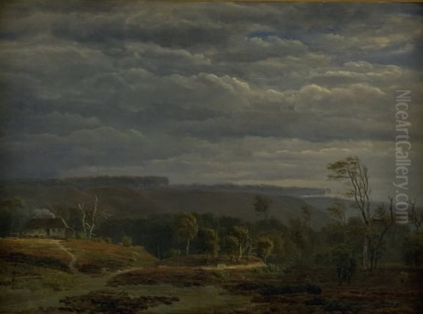 A View of a Wooded Landscape in Jutland Oil Painting by Dankvart Dreyer