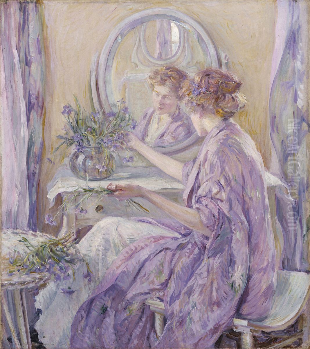 The Violet Kimono Oil Painting by unknown