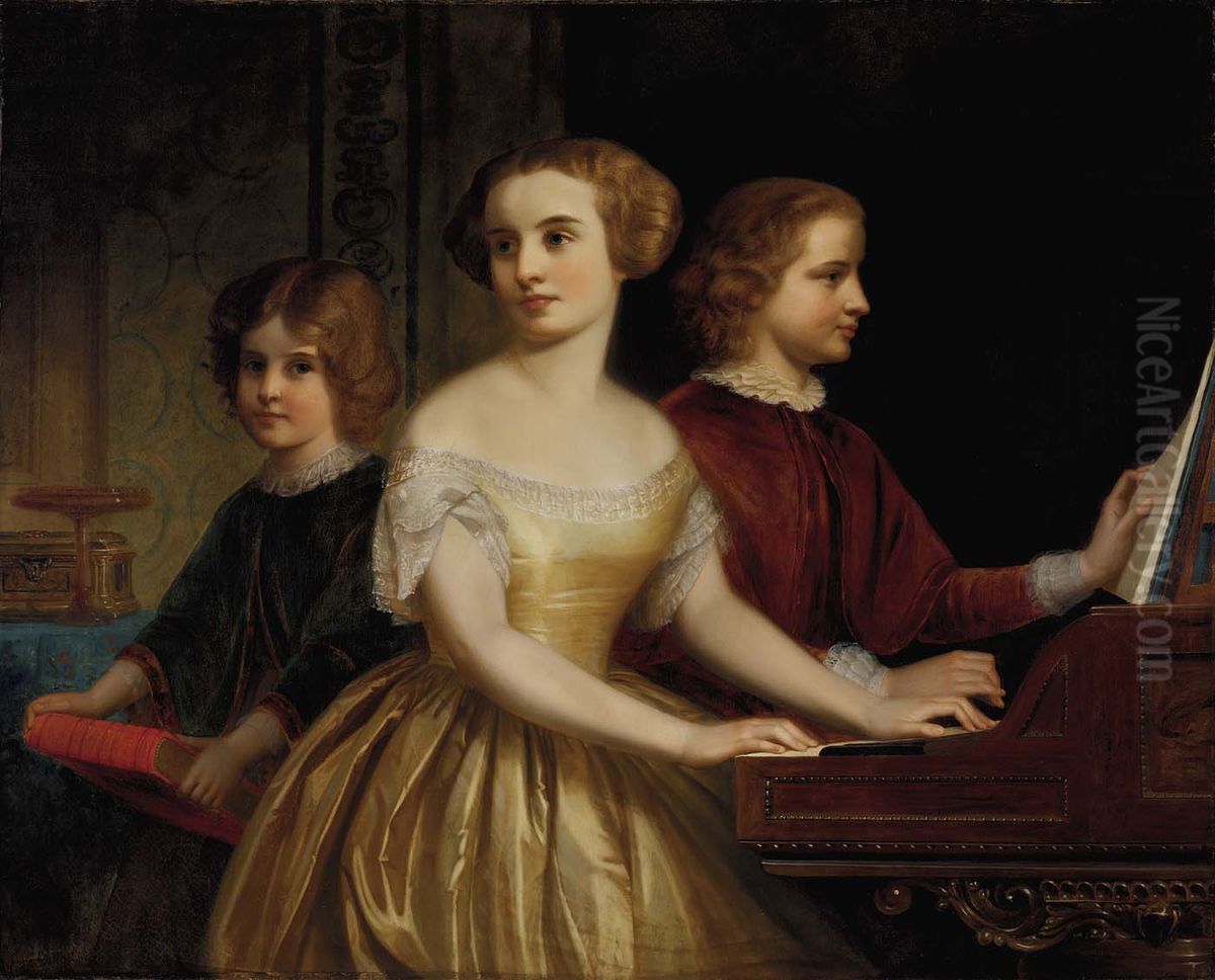 The Parmly Sisters Oil Painting by Thomas Prichard Rossiter