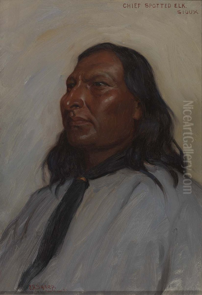 Spotted Elk, Chief Oil Painting by Joseph Henry Sharp