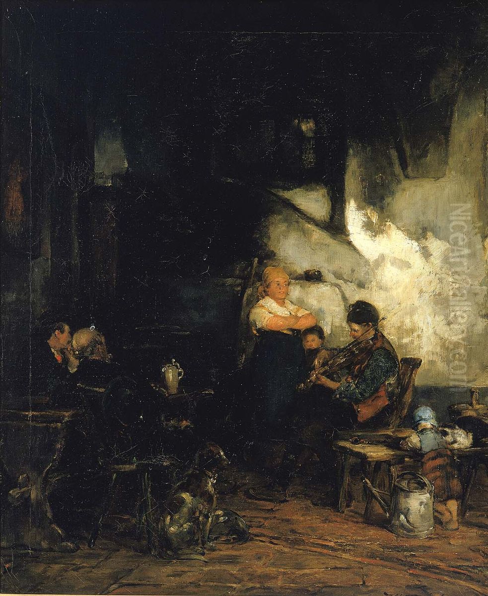 The Inn, Germany Oil Painting by Walter Shirlaw