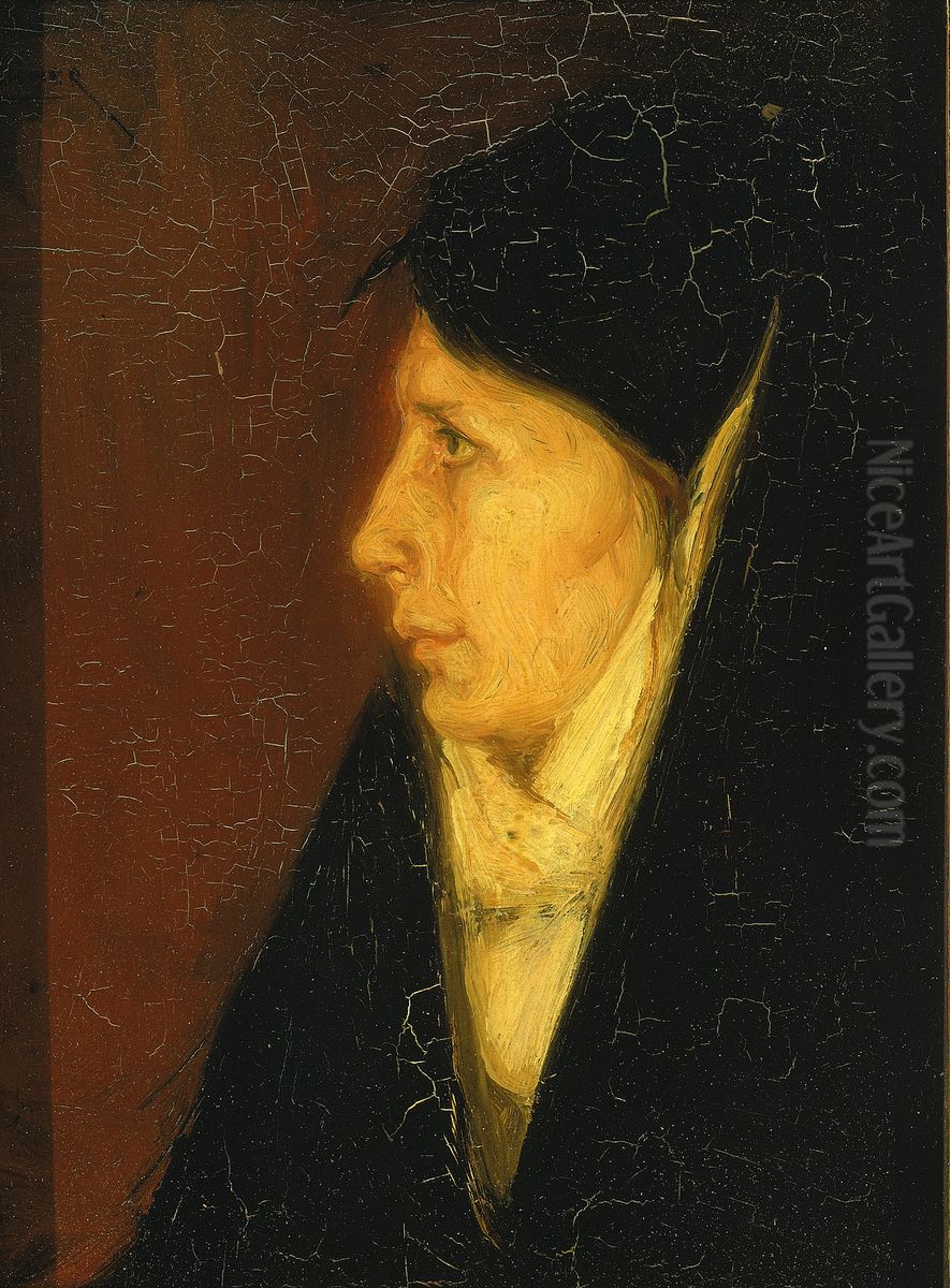 Profile of a Woman's Head Oil Painting by Henry Ossawa Tanner