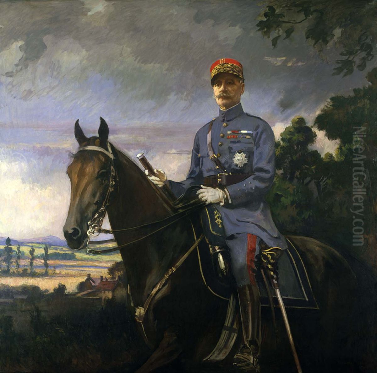Marshal Ferdinand Foch Oil Painting by Edmund Charles Tarbell