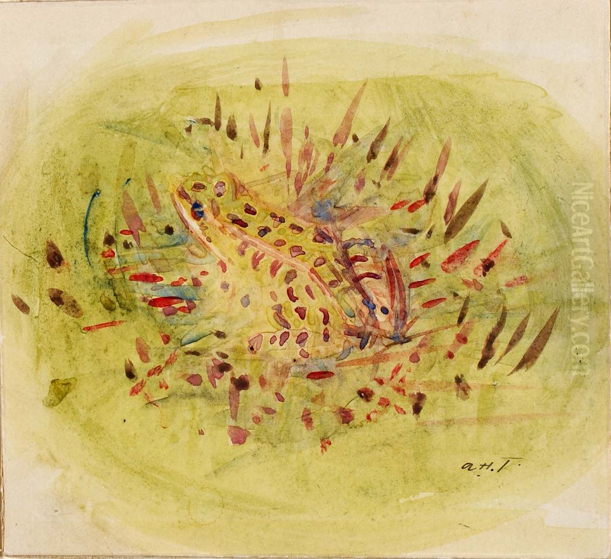 Frog Oil Painting by Abbott Handerson Thayer