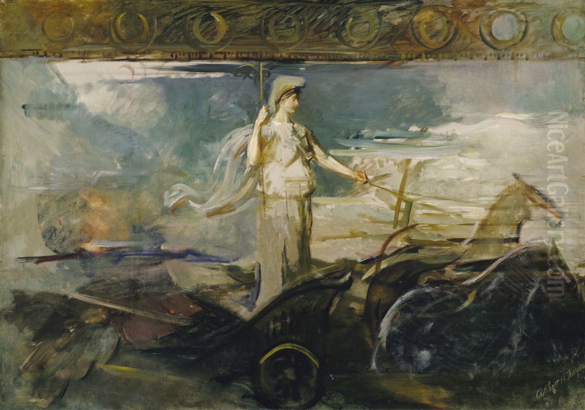 Minerva in a Chariot Oil Painting by Abbott Handerson Thayer