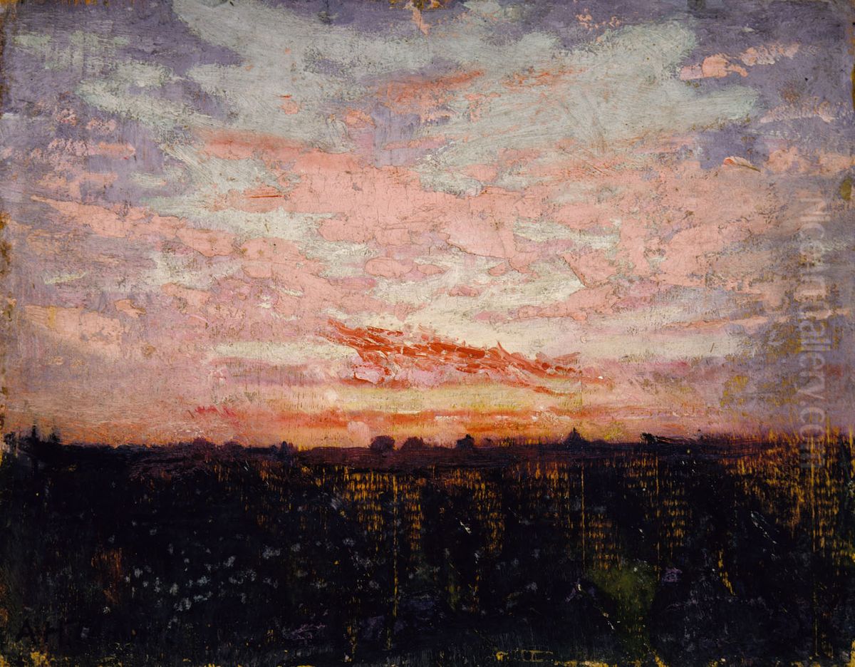 Sunrise or Sunset, study for book, Concealing Coloration in the Animal Kingdom Oil Painting by Abbott Handerson Thayer