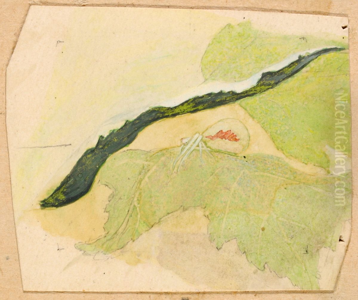 Porcelain-White Spider Oil Painting by Gerald H. Thayer