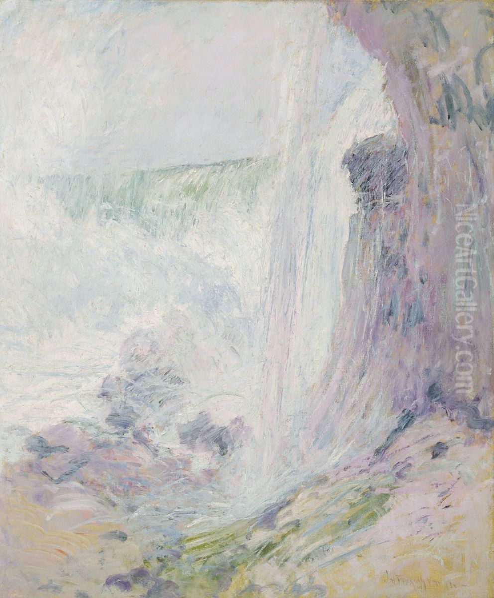 Niagara Falls Oil Painting by John Henry Twachtman