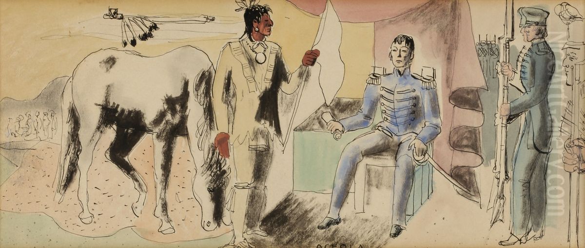 Osceola (study for Tallahassee mural) Oil Painting by Edward Buk Ulreich