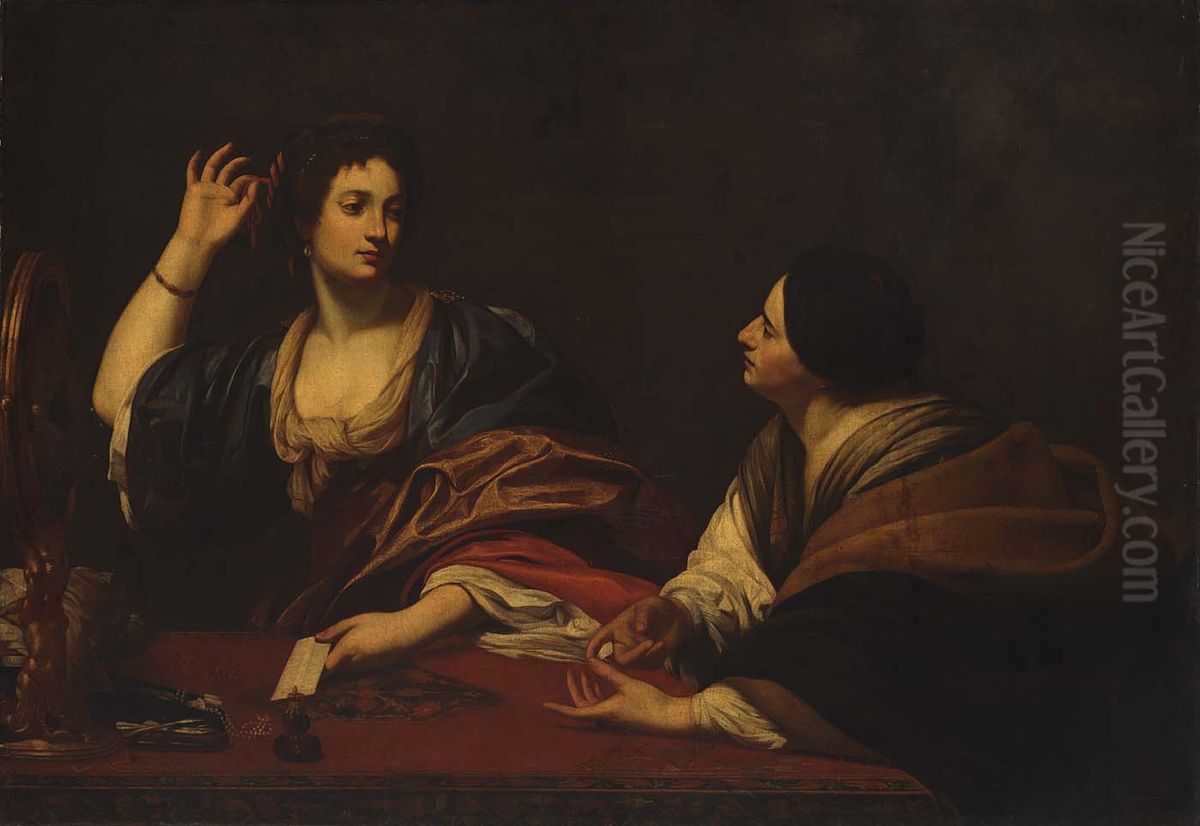 Martha Scolding Her Vain Sister Mary Magdalene Oil Painting by Elisabetta Sirani