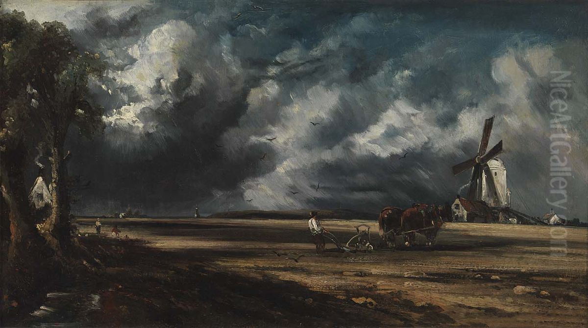 Windmill Oil Painting by John Constable