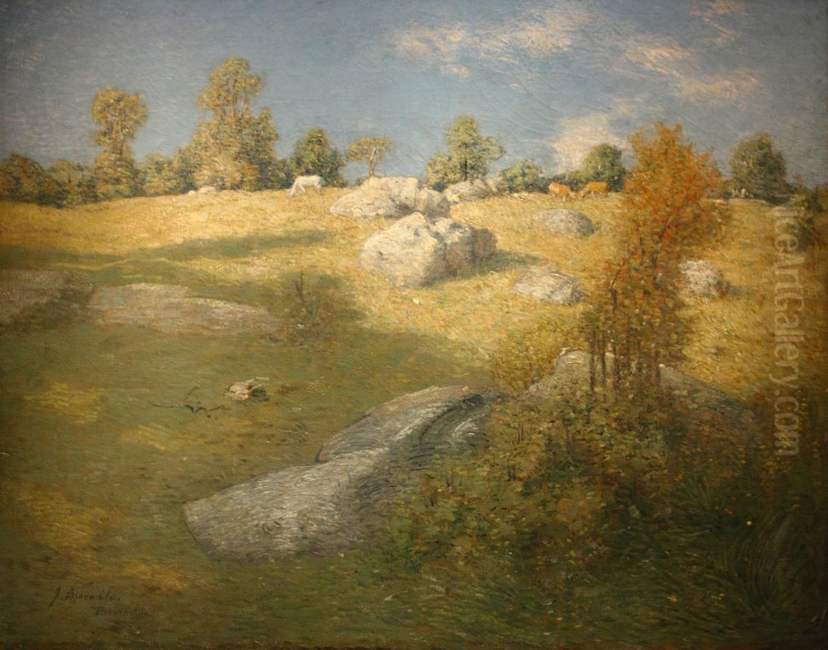 Upland Pasture Oil Painting by J. Alden Weir