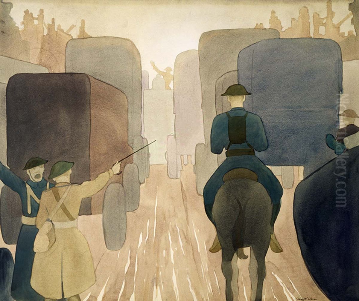 Marine Brigade Moving up for the St. Mihiel Attack Oil Painting by Claggett Wilson