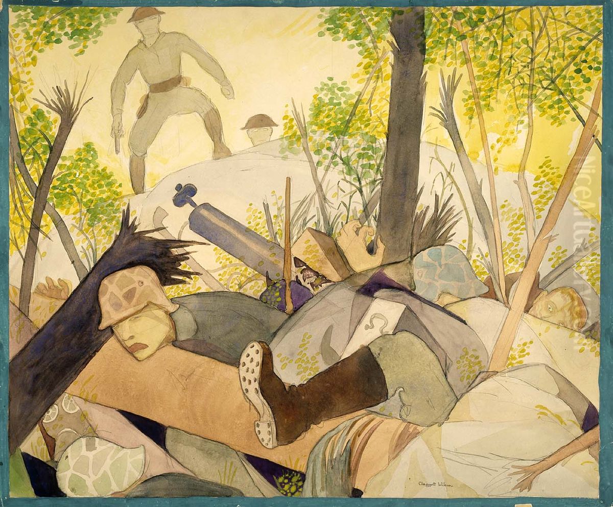 Salad--A Cleaned-Up Machine--Gun Nest, Bois de Belleau Oil Painting by Claggett Wilson