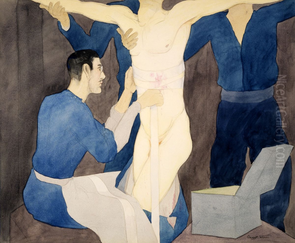 Underground Dressing Station Oil Painting by Claggett Wilson