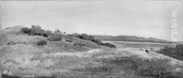 View near Orkesholm, Zealand Oil Painting by Johan Lundbye